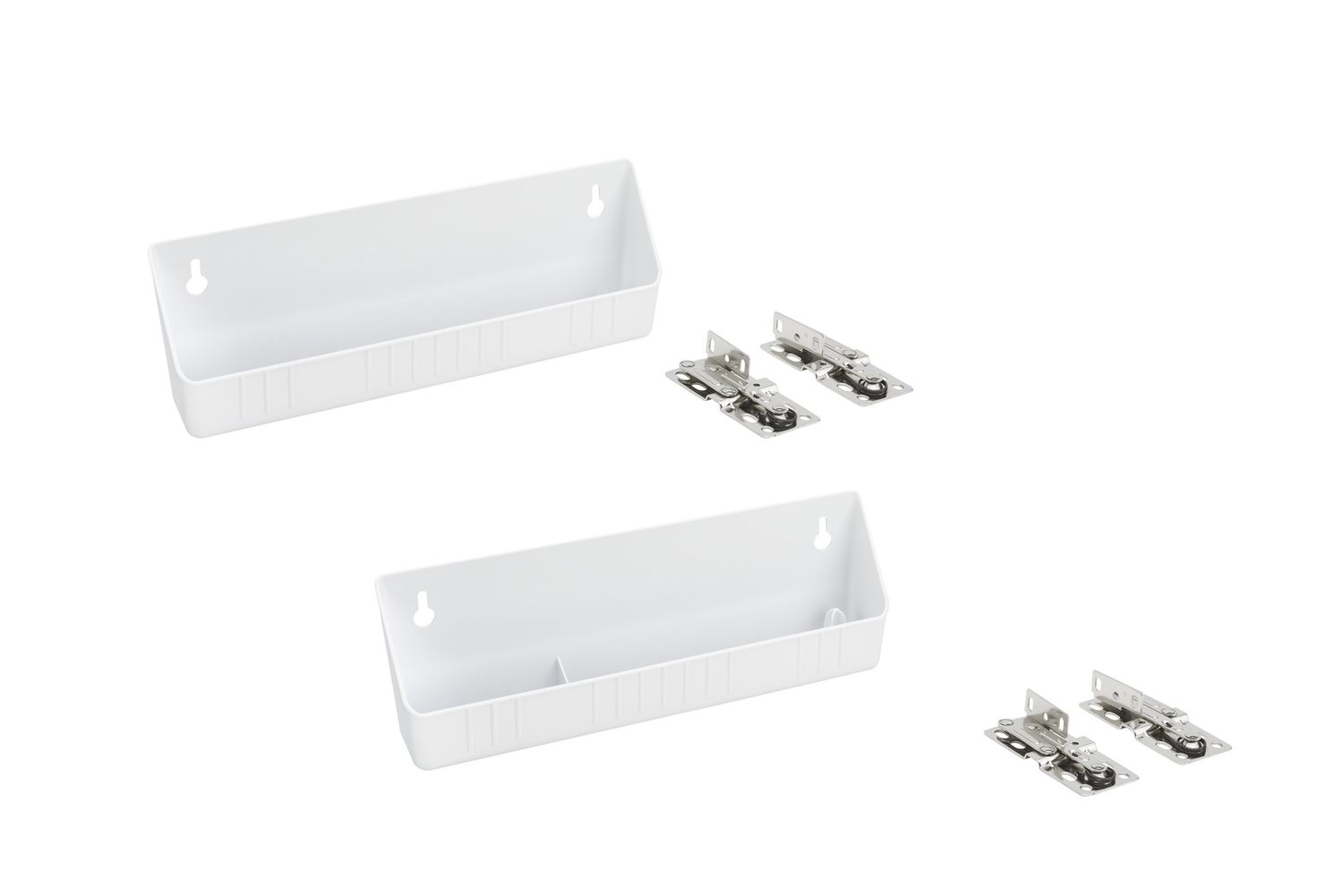 Rev-A-Shelf 11" LD DELUXE &amp; STD WHI TIP OUT TRAY W/2 PR 45  DEGREE HINGES LD-6572-11-11-1