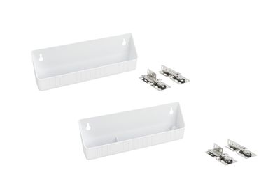 Rev-A-Shelf 11" LD DELUXE &amp; STD WHI TIP OUT TRAY W/2 PR 45  DEGREE HINGES LD-6572-11-11-1
