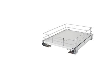 Rev-A-Shelf 15" SOLID BOTTOM P-O BASKET W/SC - GRAY 5330-15BCSC-GR