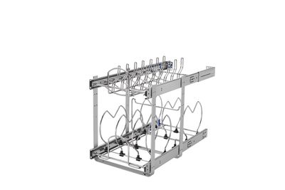 Rev-A-Shelf 12" TWO TIER COOKWARE ORG WITH SOFT CLOSE 5CW2-1222SC-CR