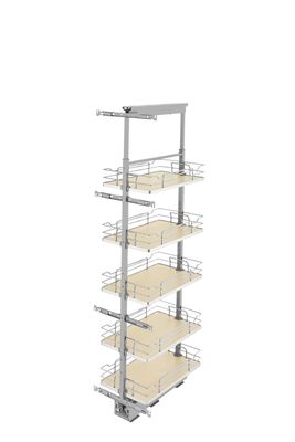 Rev-A-Shelf 13" W SOLID BTM PANTRY 50" H WITH SC - MAPLE 5350-13-MP