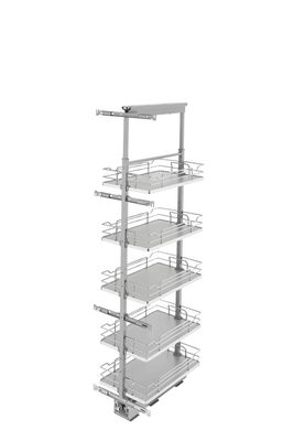 Rev-A-Shelf 13" W SOLID BTM PANTRY 50" H WITH SC - GRAY 5350-13-GR