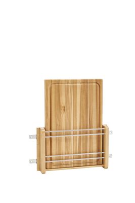 Rev-A-Shelf 18" DM WOOD CUTTING BOARD W/HOLDER &amp; CHROME RAILS 4DMCB-18