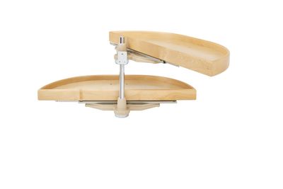 Rev-A-Shelf 32" LD NATURAL WOOD HALF MOON 2 TRAY SET W/HDW LD-4NW-882-32-1