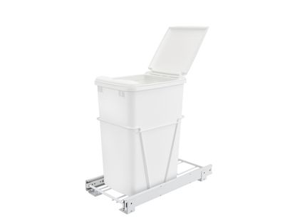 Rev-A-Shelf 35 QT SGL WASTE CONT. W/LID 16" SLIDES RV-12PB-LE