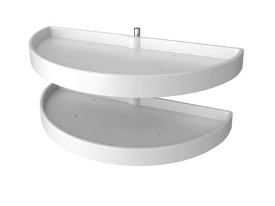 Rev-A-Shelf 33" HALF-MOON WHITE POLYMER 2 SHELF PULL W/BRKT 6882-33-11-570