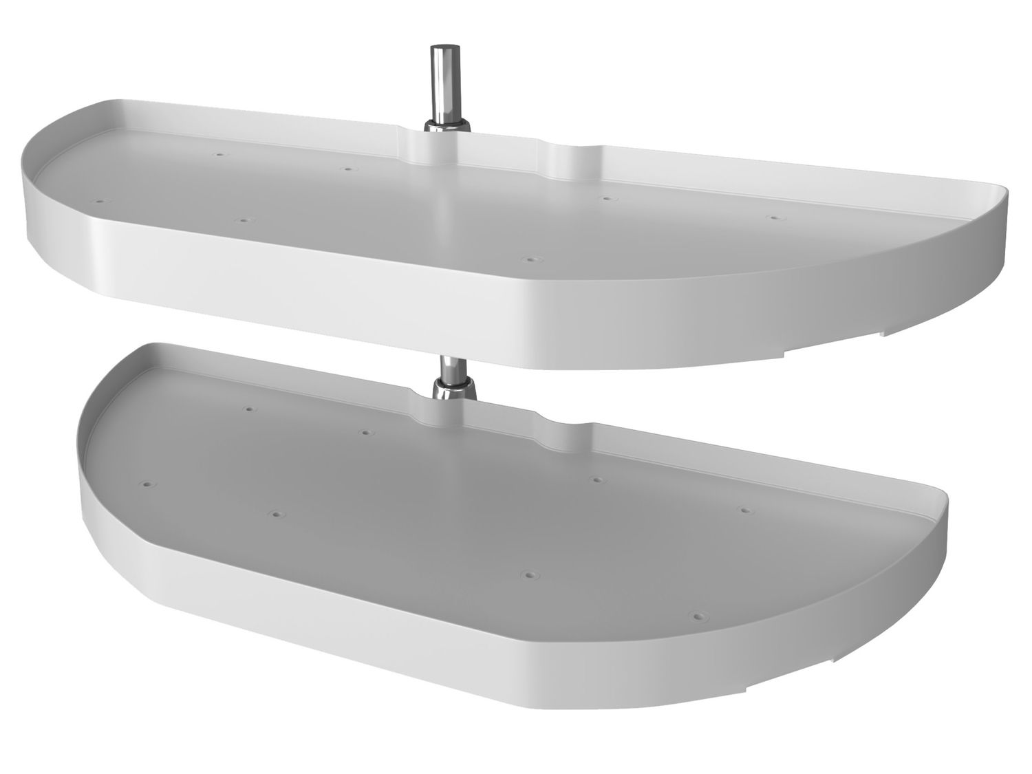Rev-A-Shelf 31" HALF-MOON WHITE POLYMER 2 TRAY SET W/ BRKT 6882-31-11-570