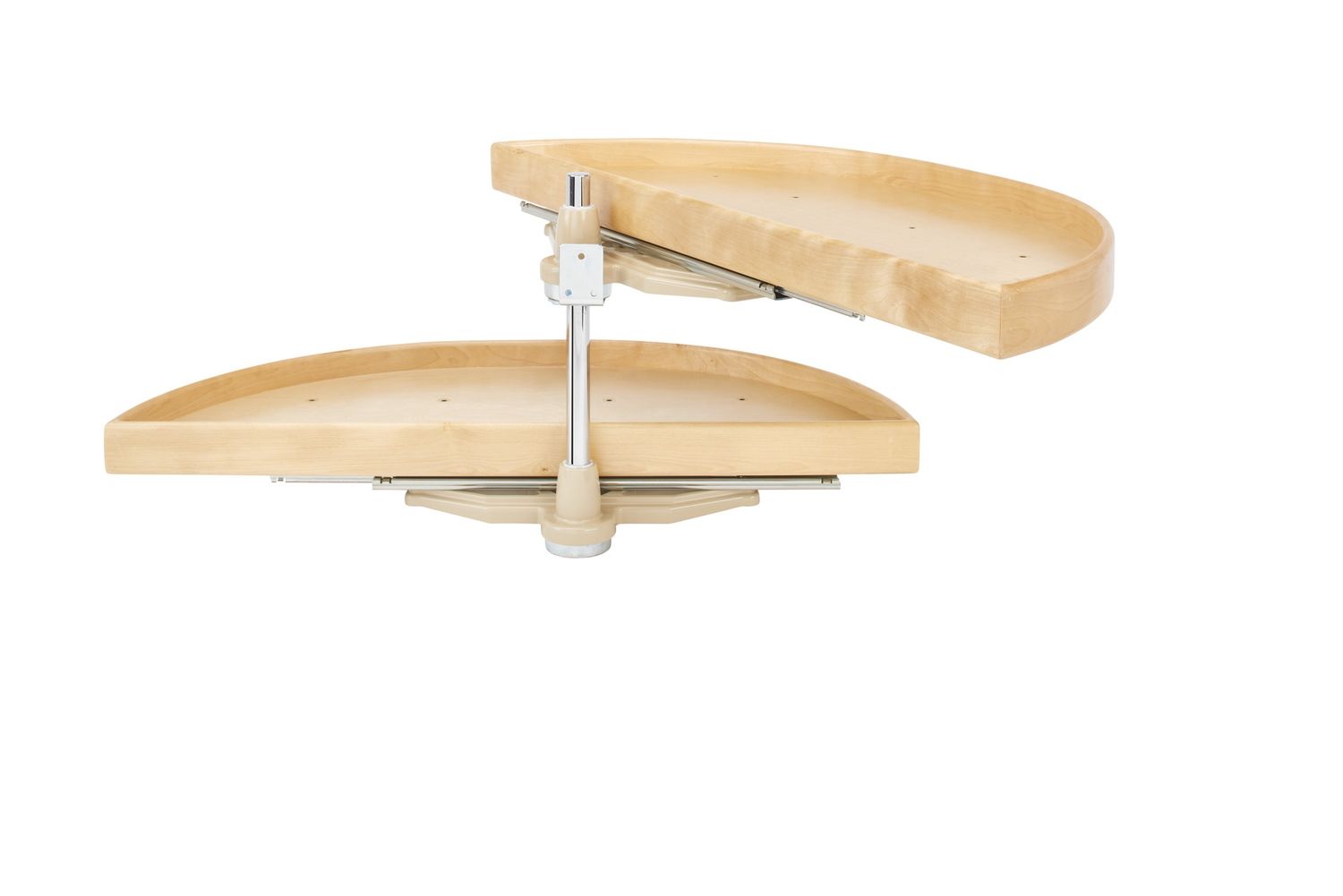 Rev-A-Shelf 35" LD NATURAL WOOD HALF MOON 2 TRAY SET W/HDW LD-4NW-882-35-1