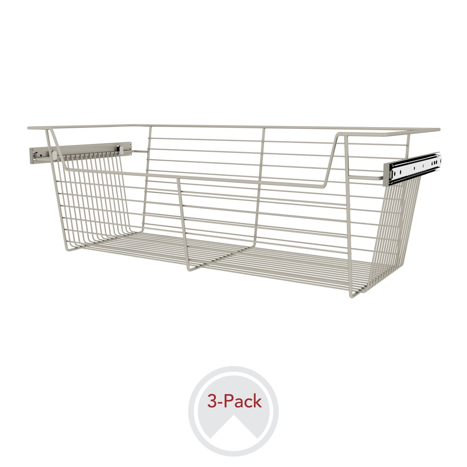 Rev-A-Shelf CLOSET BASKET 10" H X 14" D SATIN NICKEL 3 PER CBSL-301410SN-3