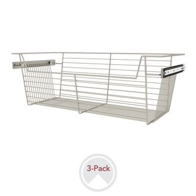 Rev-A-Shelf CLOSET BASKET 10" H X 14" D SATIN NICKEL 3 PER CBSL-301410SN-3