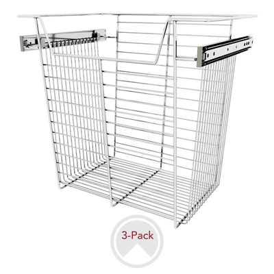 Rev-A-Shelf CLOSET BASKET 17"H X 18"W X 14"D CHROME 3 PER CBSL-181417CR-3