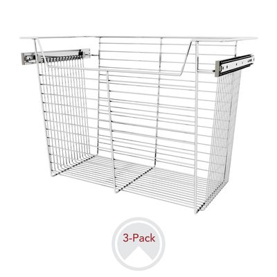 Rev-A-Shelf CLOSET BASKET 17"H X 24"W X 14"D CHROME 3 PER CBSL-241417CR-3