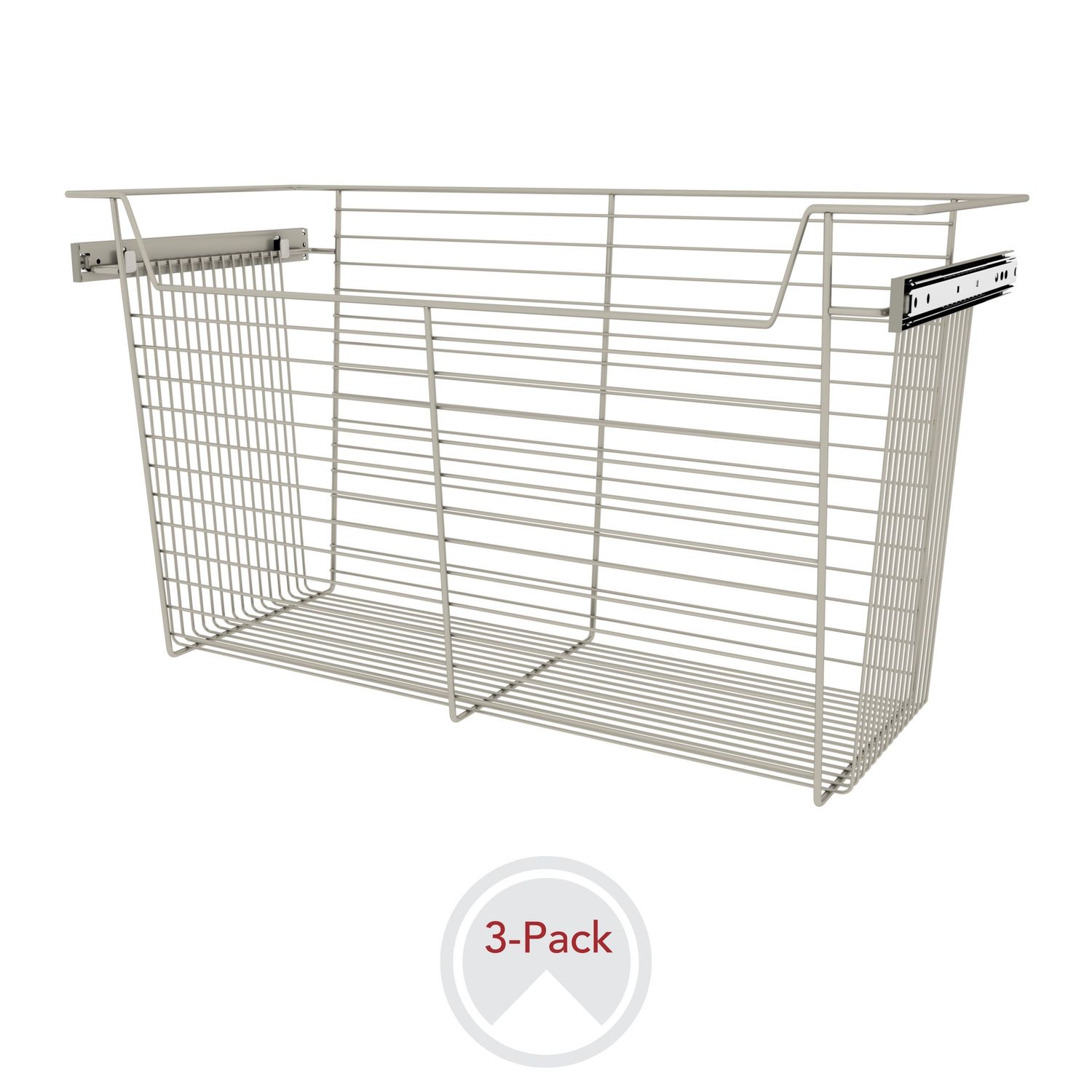 Rev-A-Shelf CLOSET BASKET 17'H X 30"W X 14"D SATIN NICKEL 3 PER CBSL-301417SN-3