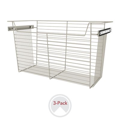 Rev-A-Shelf CLOSET BASKET 17'H X 30"W X 14"D SATIN NICKEL 3 PER CBSL-301417SN-3