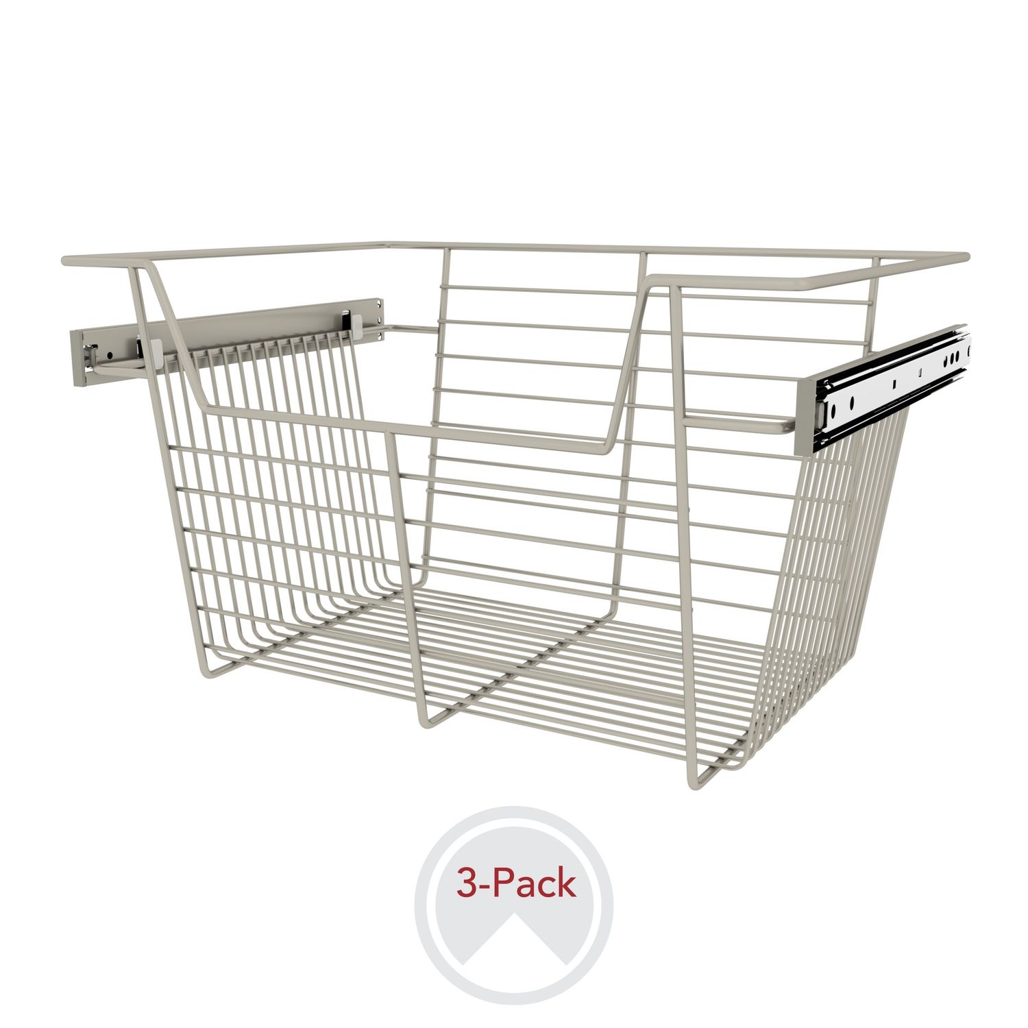 Rev-A-Shelf CLOSET BASKET 10"H X 18"W X 14"D SATIN NICKEL 3 PER CBSL-181410SN-3