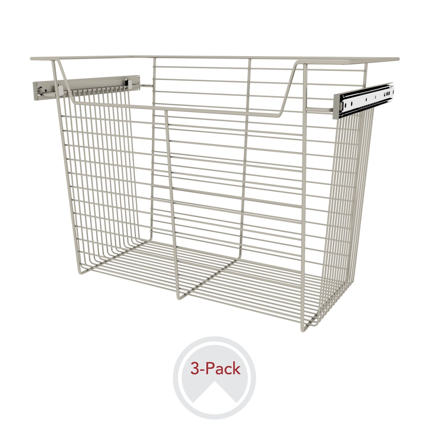 Rev-A-Shelf CLOSET BASKET 17"H X 24"W X 14"D SATIN NICKEL 3 PER CBSL-241417SN-3