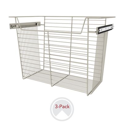 Rev-A-Shelf CLOSET BASKET 17"H X 24"W X 14"D SATIN NICKEL 3 PER CBSL-241417SN-3