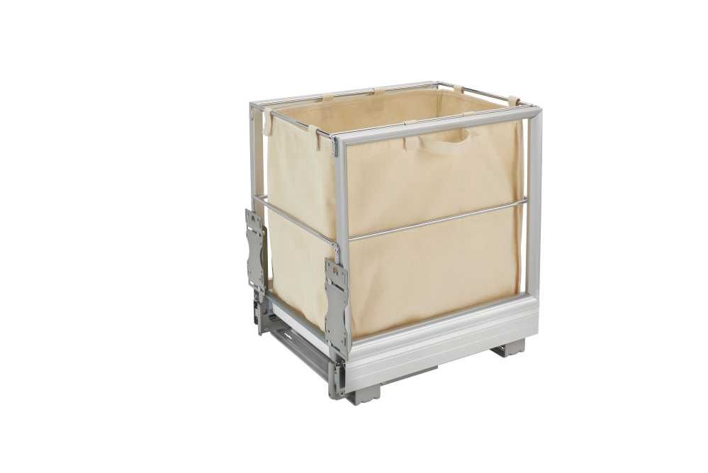 Rev-A-Shelf CLOTH HAMPER W/REV-A-MOTION SLIDES GREY 5190-15RM-117