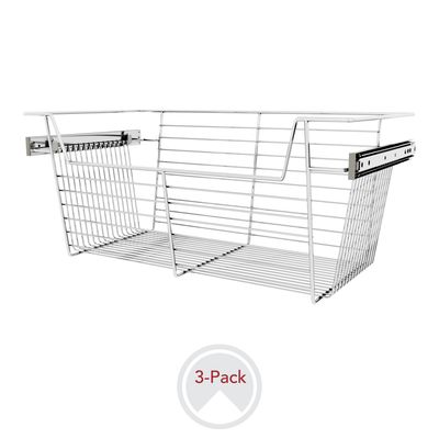 Rev-A-Shelf CLOSET BASKET 10"H X 24"W X 14"D CHROME 3 PER CBSL-241410CR-3
