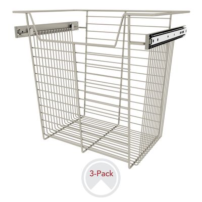 Rev-A-Shelf CLOSET BASKET 17"H X 18"W X 14"D SATIN NICKEL 3 PER CBSL-181417SN-3