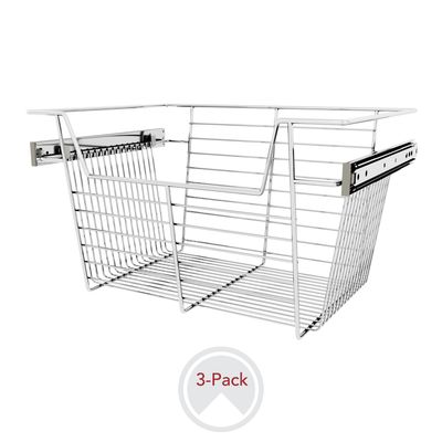 Rev-A-Shelf CLOSET BASKET 10"H X 18"W X 14"D CHROME 3 PER CBSL-181410CR-3