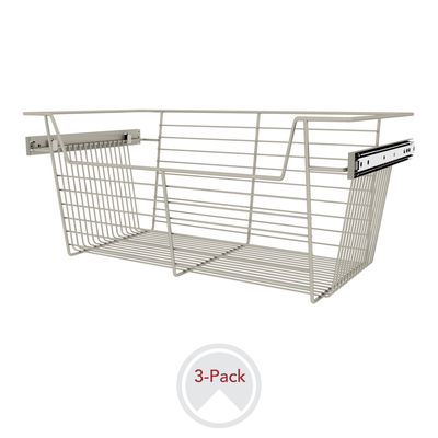 Rev-A-Shelf CLOSET BASET 5"H X 24"W X 14"D SATIN NICKEL 3 PER CBSL-241405SN-3