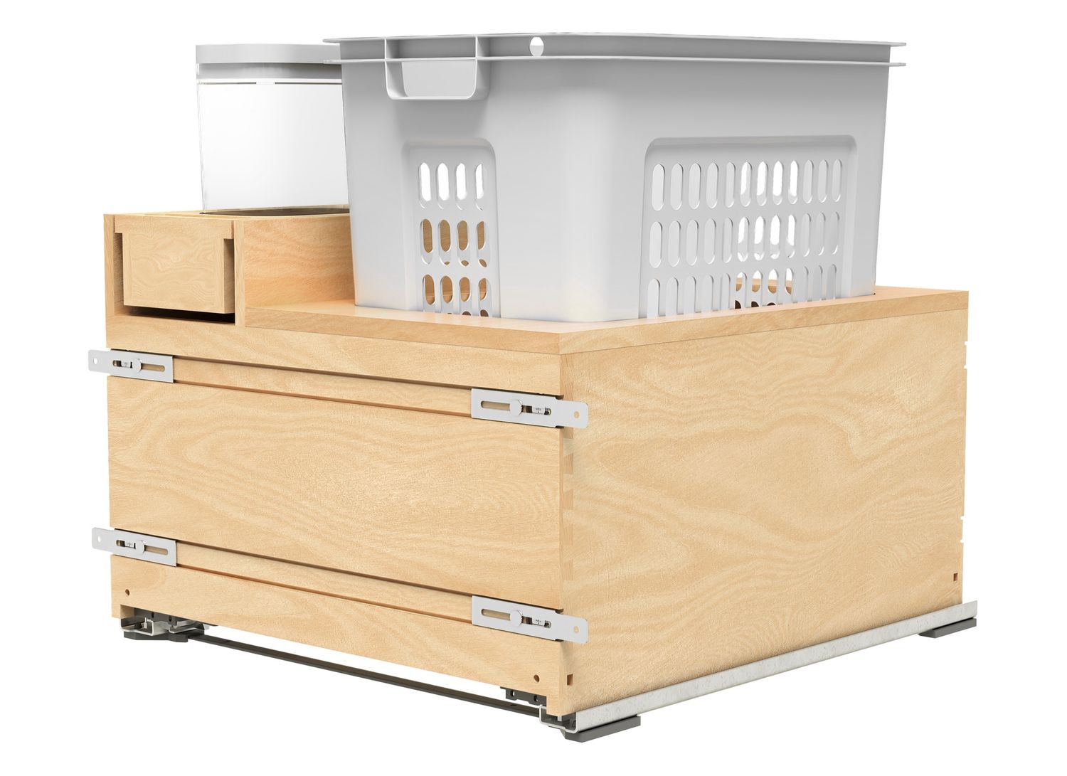 Rev-A-Shelf WOOD HAMPER W/ OXO PULL OUT- MOV BLUM SLIDES - 24" CABINET 4WHOX-24DMSC-1