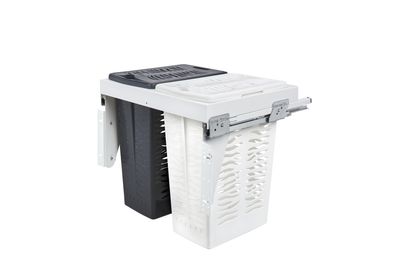 Rev-A-Shelf SIGE TM VANITY P-O W/HAMPERS - SC SLIDES W/DM - 24" FL CAB 53TMVH-24SCDM-2-FL