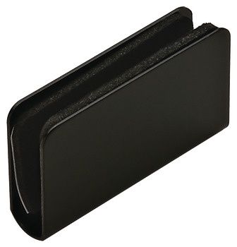 Hafele 245.63.326 Strike Plate, for Magnetic Pressure Catches For glass doors 5-6 mm thick, Black