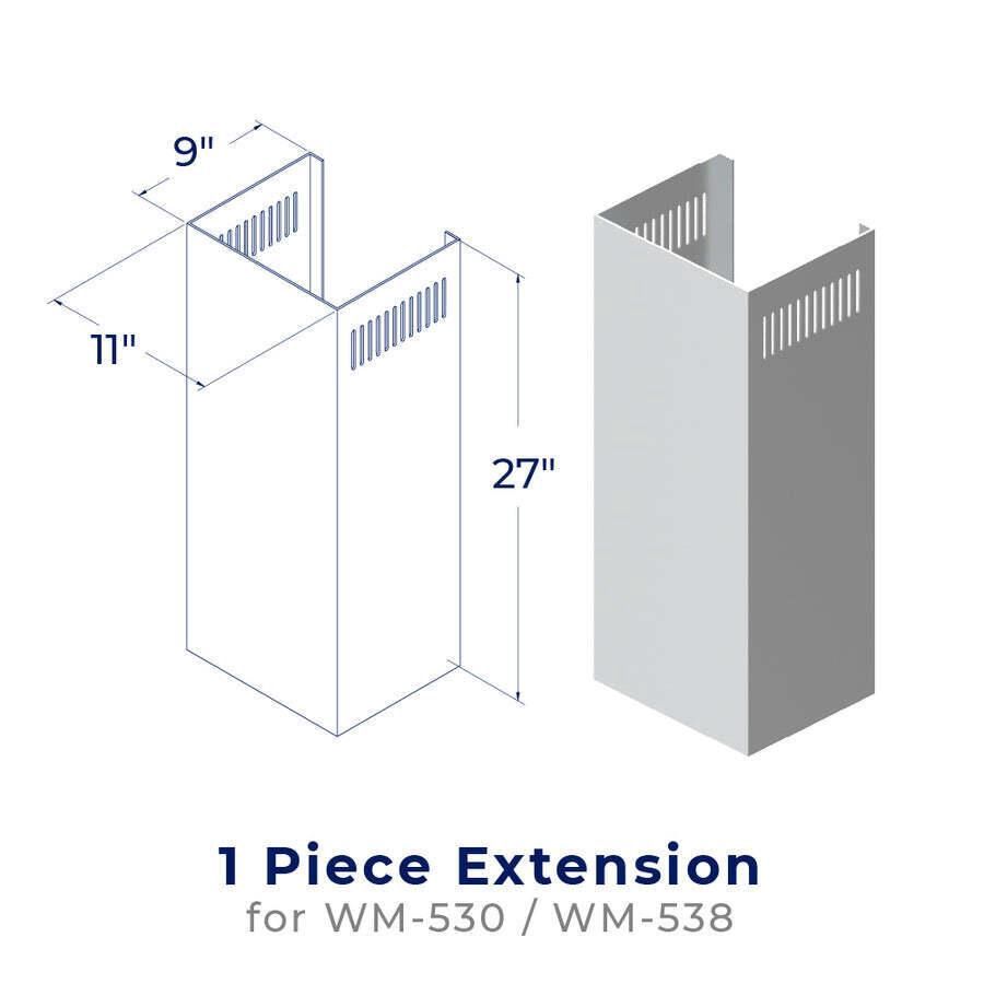 Hauslane CHE001 Chimney Extension (WM-530/WM-538) - Matte Black