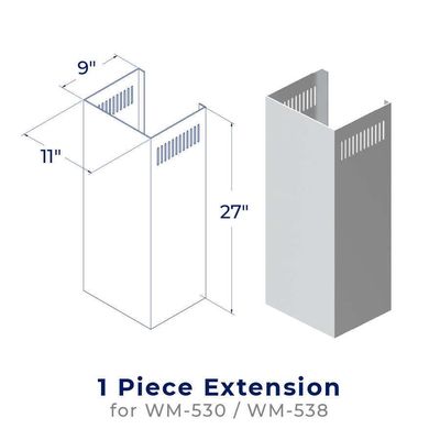Hauslane CHE001 Chimney Extension (WM-530/WM-538) - Matte Black