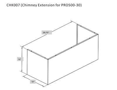 Hauslane CHK007 Chimney Cover Kit (30" X 12")