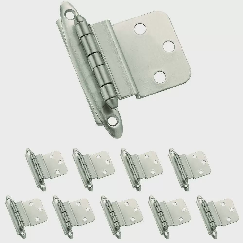 Amerock 10PK3417G10 Functional Hardware Hinge 3/8in (10mm) Inset Satin Nickel