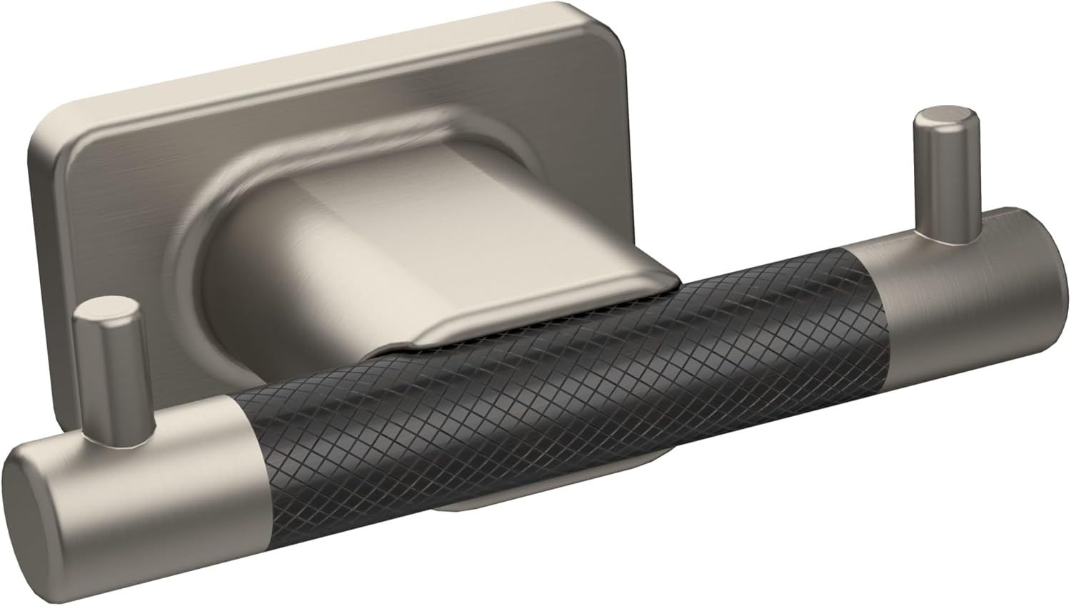 Amerock BA26613 Esquire Robe Hook Double Prong, Colour: Brushed Nickel/Oil-Rubbed Bronze