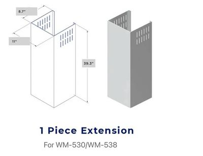 Hauslane CHE001 Chimney Extension (WM-530/WM-538) - Stainlees Steel