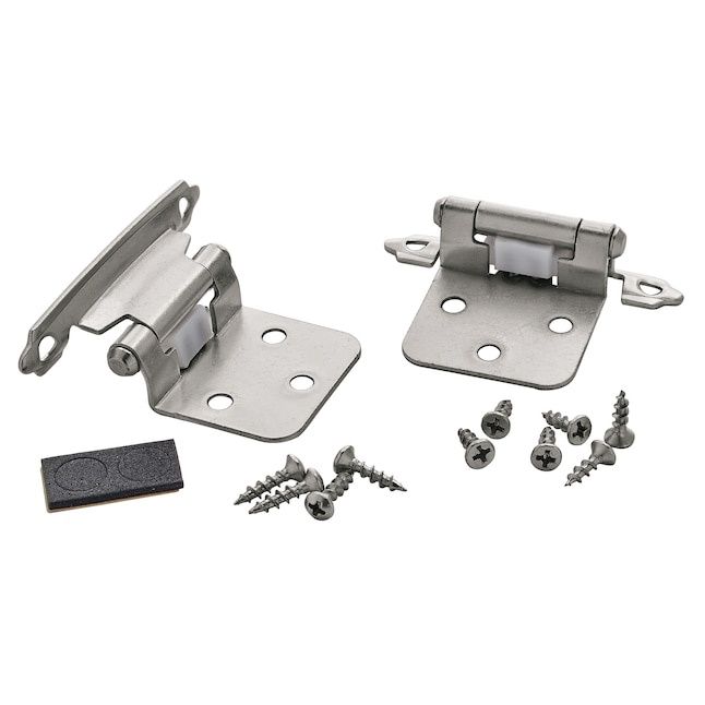 Amerock 10PKR3429G10 Functional Hardware Hinge Variable Overlay Self Closing Face Mount Satin Nickel