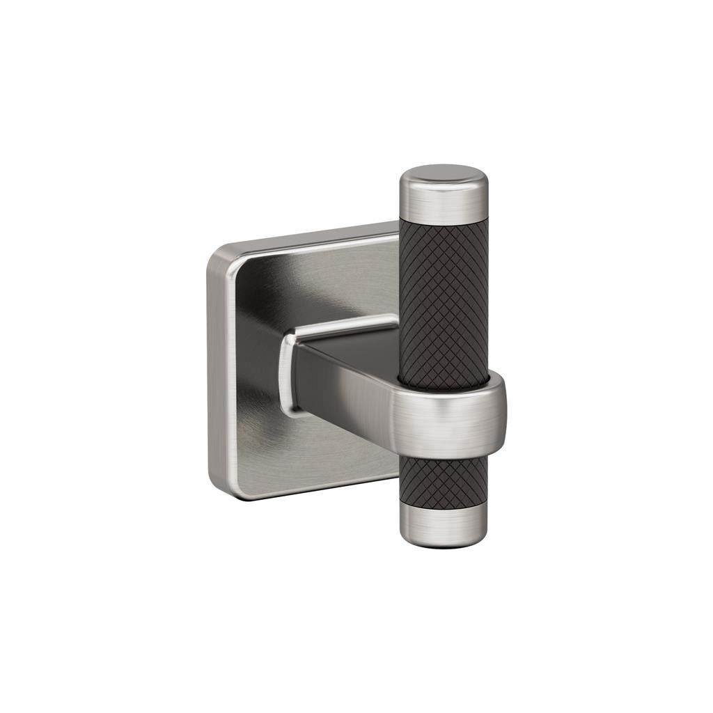 Amerock BH36563 Esquire Robe Hook Single Prong, Colour: Brushed Nickel/Oil-Rubbed Bronze