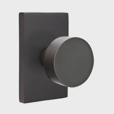Emtek 5212rou Privacy, Modern Rectangular Rosette, Round Knob,