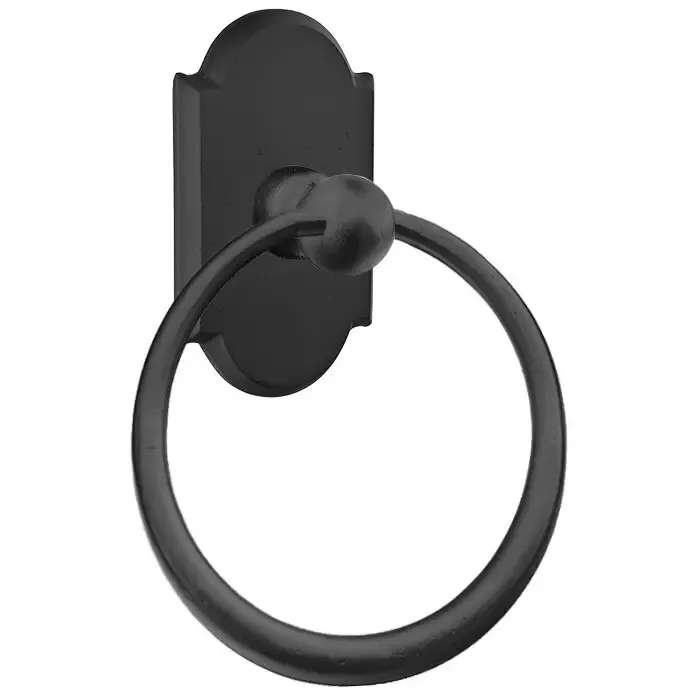 Emtek 23011 Bronze Towel Ring 6-1/2", #1 Rosette, Colour: Flat Black
