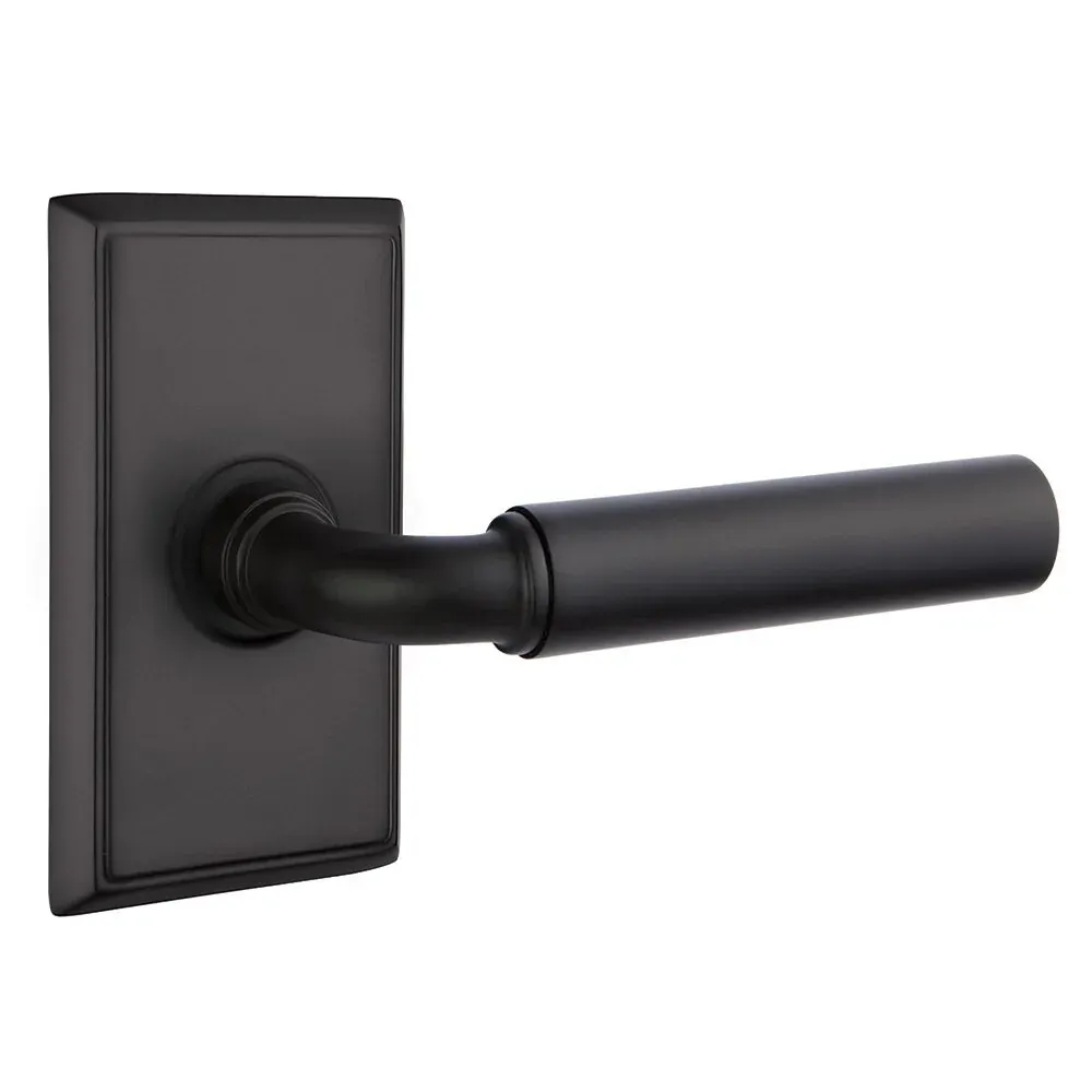 Emtek 8121MNGRH Passage, Rectangular Rosette, Manning Lever, RH, Colour: US19-Flat Black