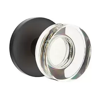 Emtek 5209MDC Privacy, Disk Rosette, Modern Disc Glass Knob