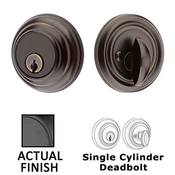 Emtek 8455 Deadbolt, Single Cylinder, Low Profile, Colour: US19-Flat Black