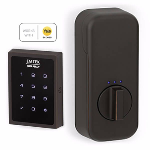 Emtek EMP1101 Electronic EMPowered Motorized Touchscreen Keypad Smart Lock Deadbolt - works with Yale Access, Colour: US10B-Oil Rubbed Bronze