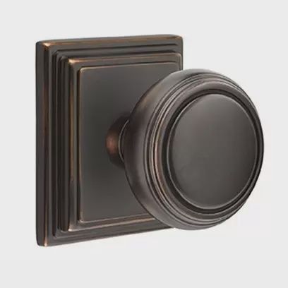 Emtek 8161nw Passage, Wilshire Rosette, Norwich Knob, Colour: US10B-Oil Rubbed Bronze