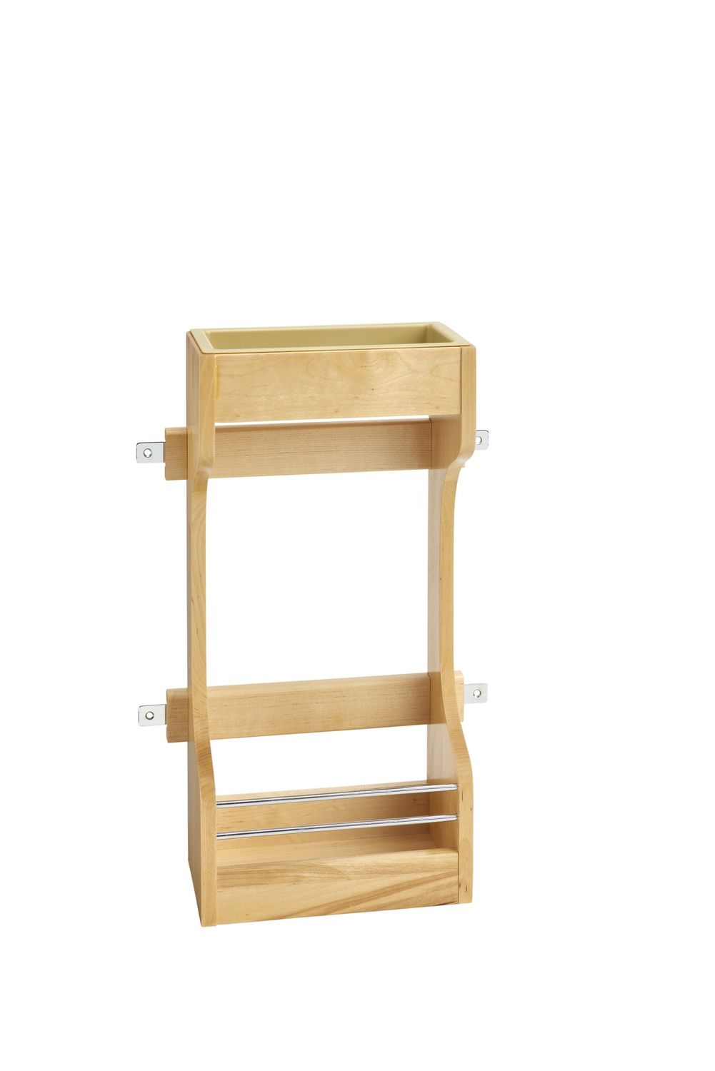 Rev-A-Shelf SINK BASE WOOD DOOR STORAGE W/CHROME RAILS  15" CABINET 4SBSU-15