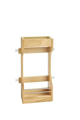 Rev-A-Shelf SINK BASE WOOD DOOR STORAGE W/CHROME RAILS  15" CABINET 4SBSU-15