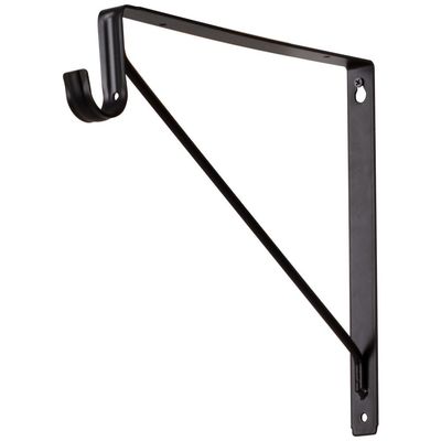 Hardware Resources 1516MB Matte Black Shelf &amp; Rod Support Bracket for 1516 Series Closet Rod