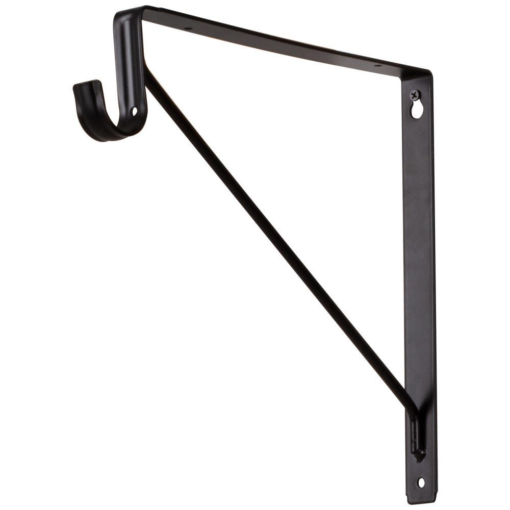 Hardware Resources 1516 Closet Rod Brackets Shelf &amp; Rod Support Bracket.  1" Wide Steel. Designed for Use with Hardware Resources 1-5/16" Diameter Round Closet Rods.  Screws Included., Colour: Dark Bronze