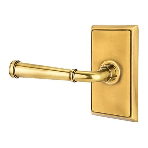 Emtek 8521ME Dummy, Rectangular Rosette, Merrimack Lever, Colour: US7-French Antique Brass