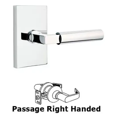 Emtek 5112HECRH Passage, Modern Rectangular Rosette, Hercules Lever, RH
